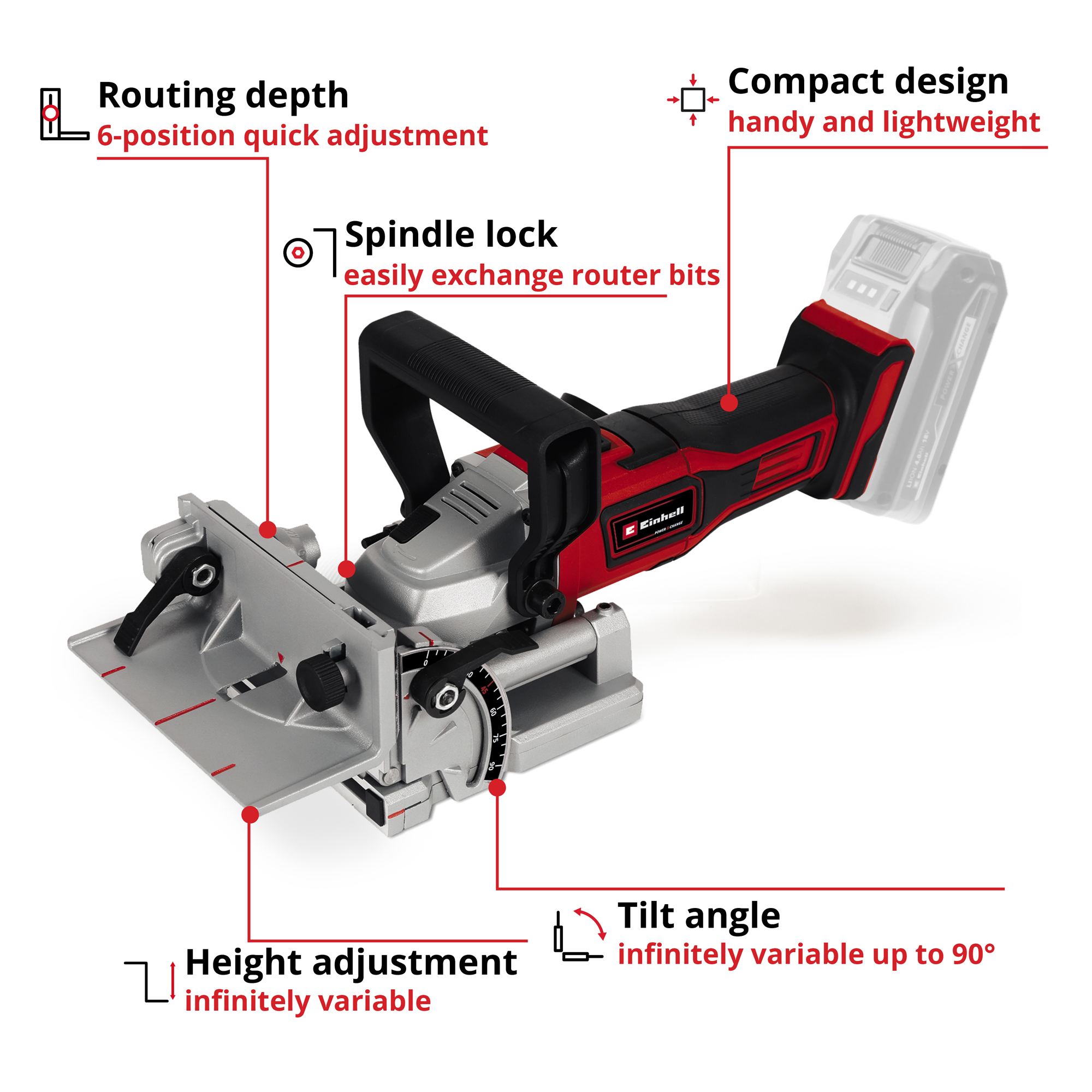 Lamellfres Einhell TE-BJ 18V Uten Batteri og Lader