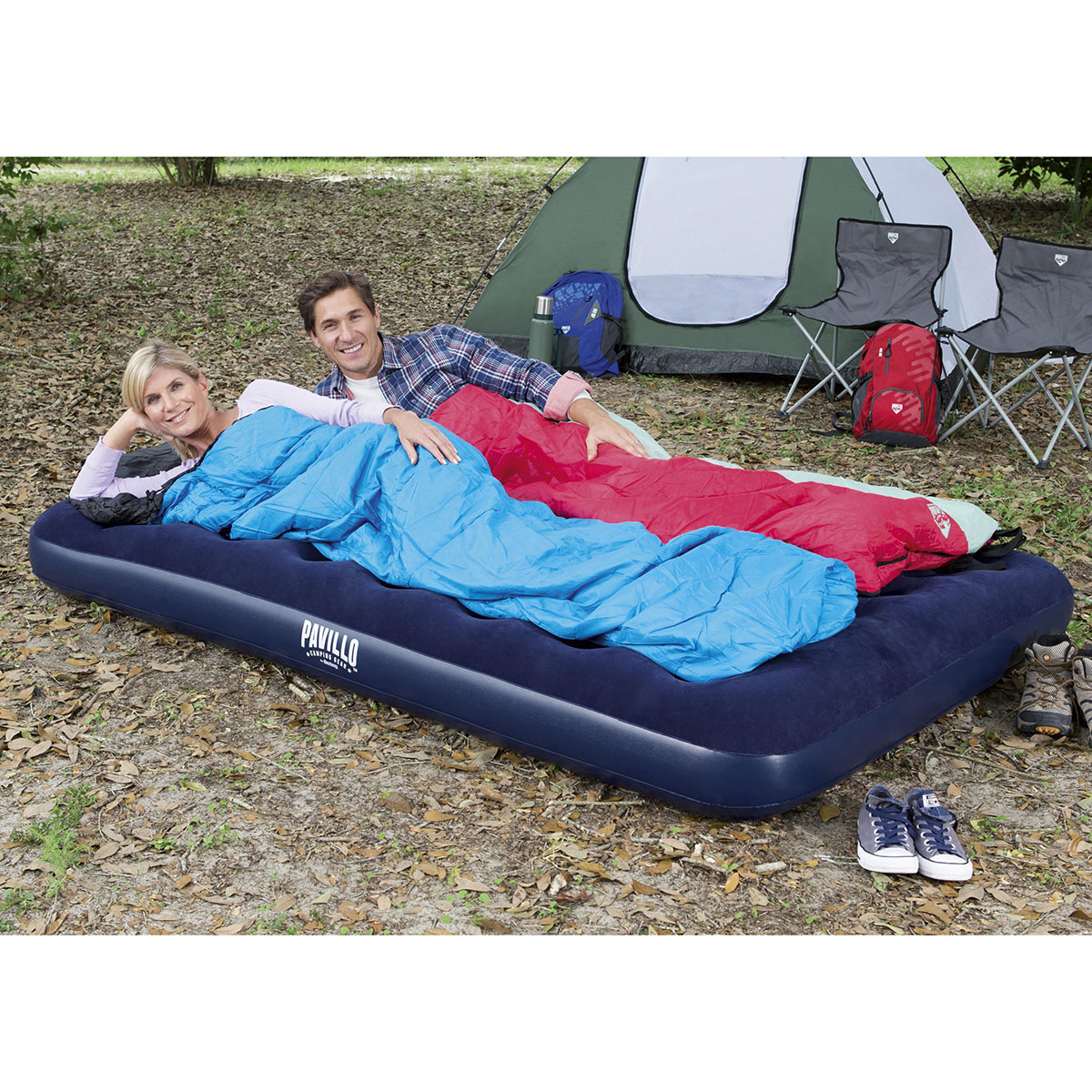 Oppblåsbar  Madrass Bestway Pavillo Airbed Queen Med Innebygd Fotpumpe