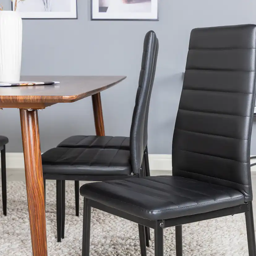 Spisegruppe Venture Home Pobbie med 6 Sly Stoler Kunstlær