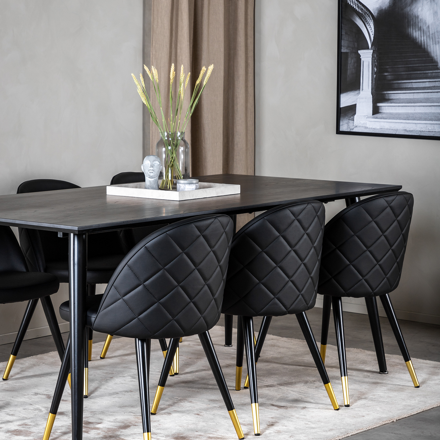 Spisegruppe Venture Home Dipp med 6 Velvet Stoler