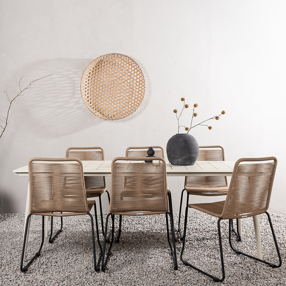 Spisegruppe Venture Home Lina med 6 Black Stoler