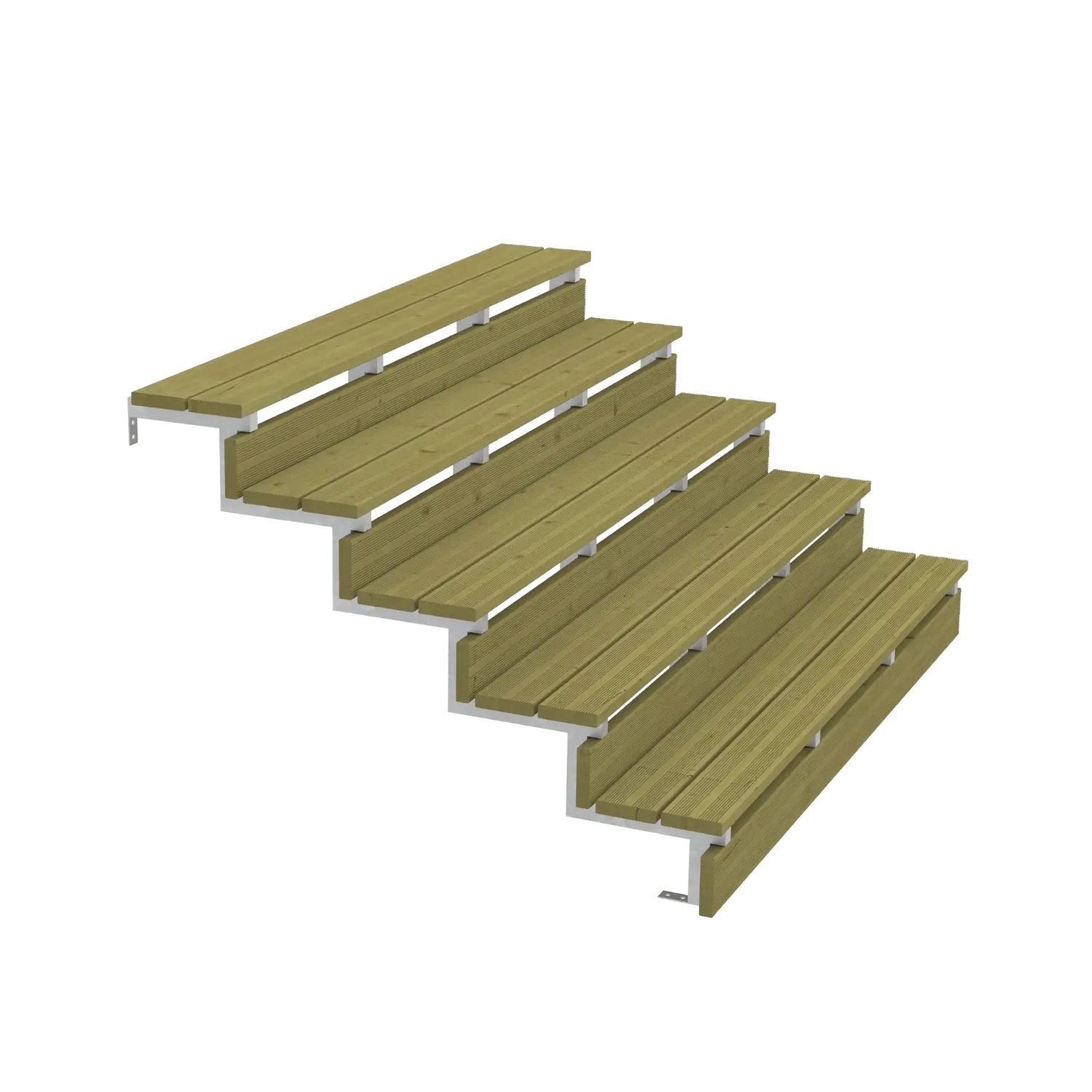 Terrassetrapp PLUS Stål/Tre Trinndybde 25 cm B180