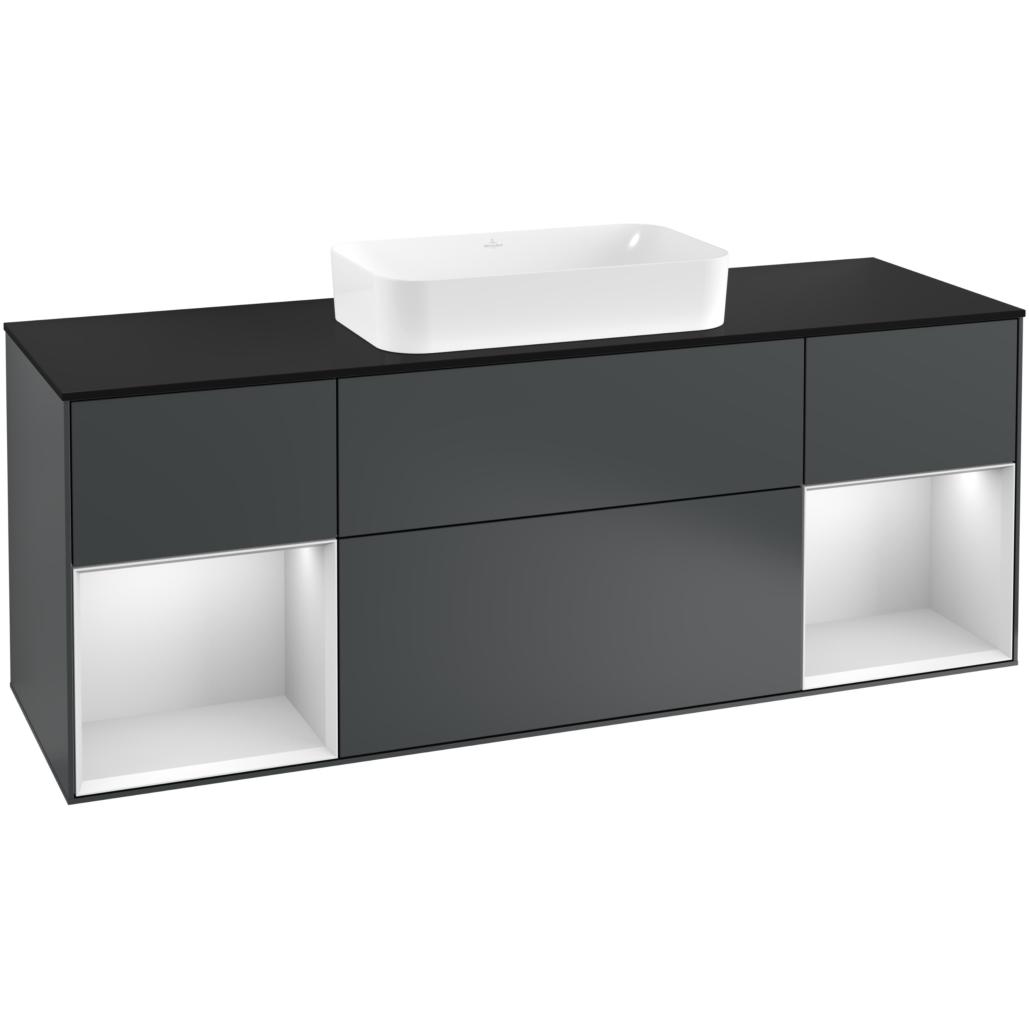 Tvättställsskåp Villeroy & Boch Finion med Två Hyllor och Bänkskiva för Fristående Tvättställ