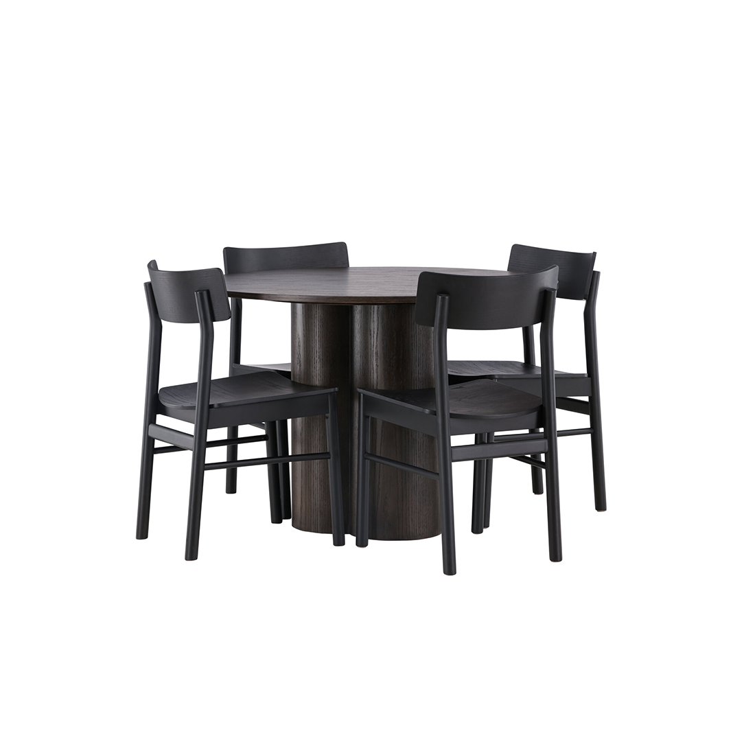 Spisegruppe Venture Home Olivia Ø110 cm med 4st Montros Spisestoler