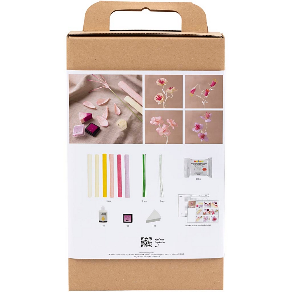 Hobbysett Creativ Company DIY Kit Kreppapir Blomster Pastellfarger
