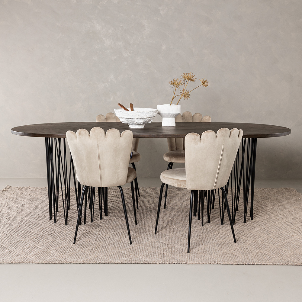 Spisegruppe furniture/fashion Stone med 4 Limhamn Light Stoler