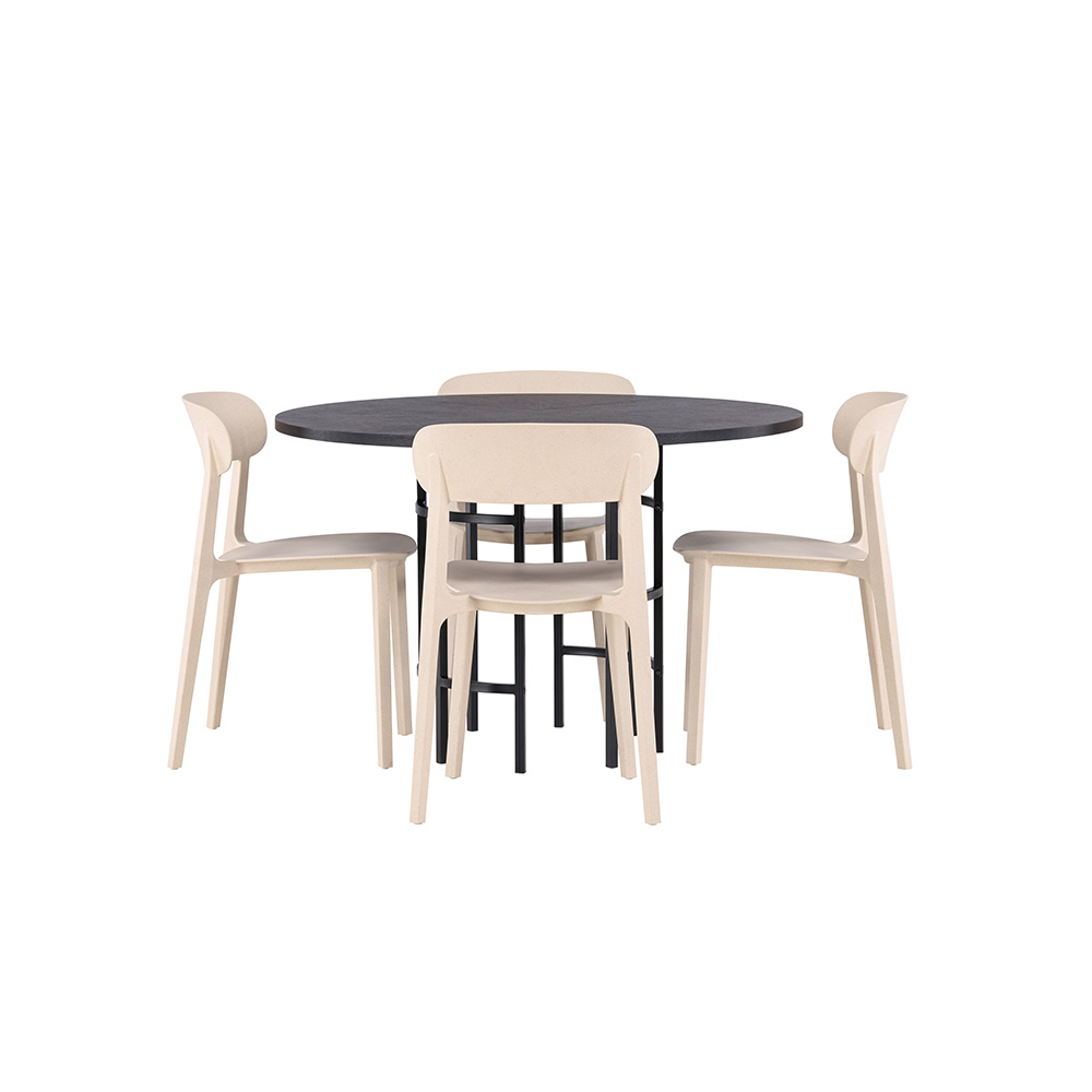 Spisegruppe Venture Home Copenhagen Ø 115 cm med 4 Åstol Stoler