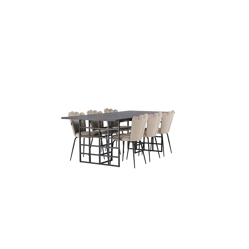 Spisegruppe Venture Home Ystad med 6 stk Limhamn Light Stoler