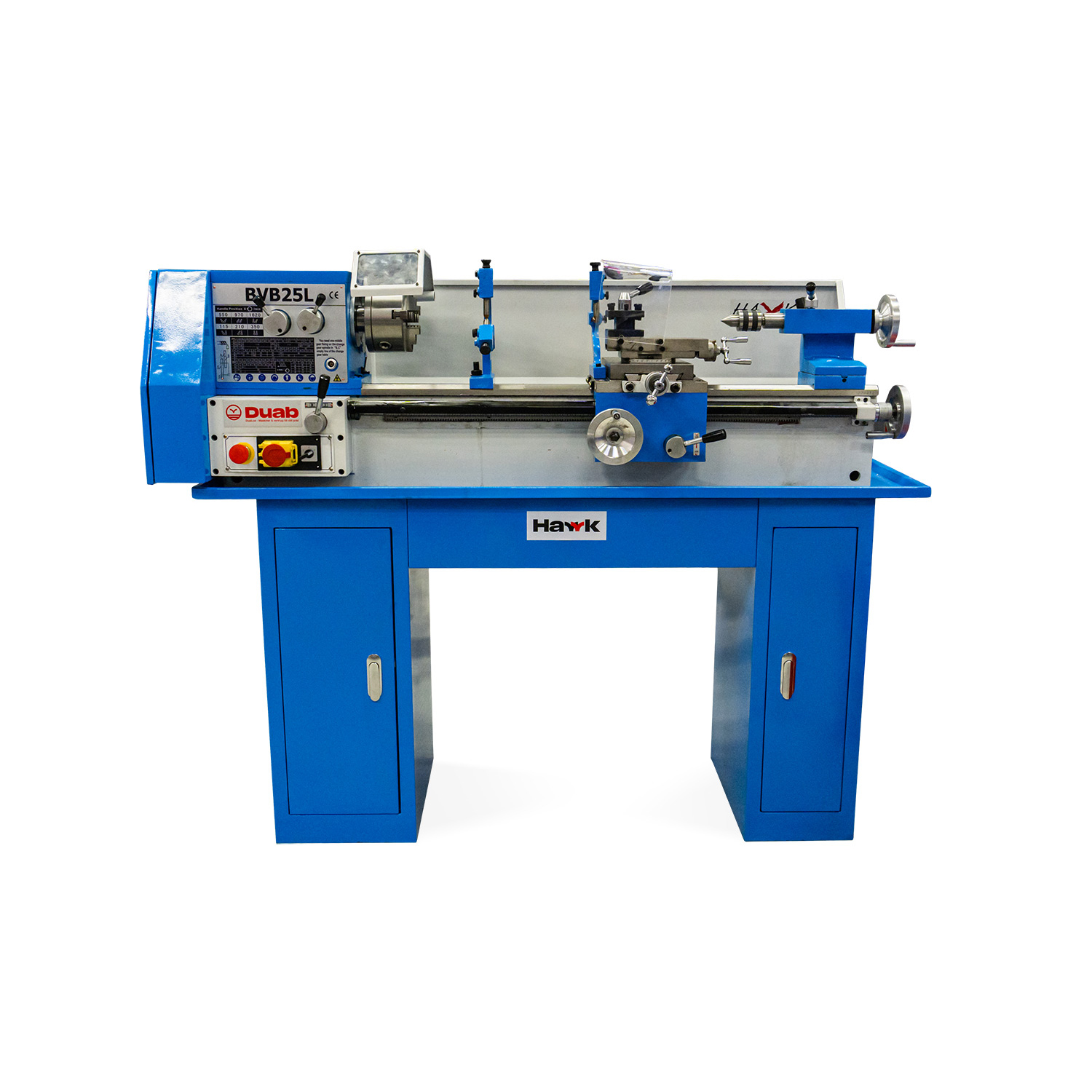 Metall-dreiebenk Hawk BVB25L 740 3-fase inkl. Stativ