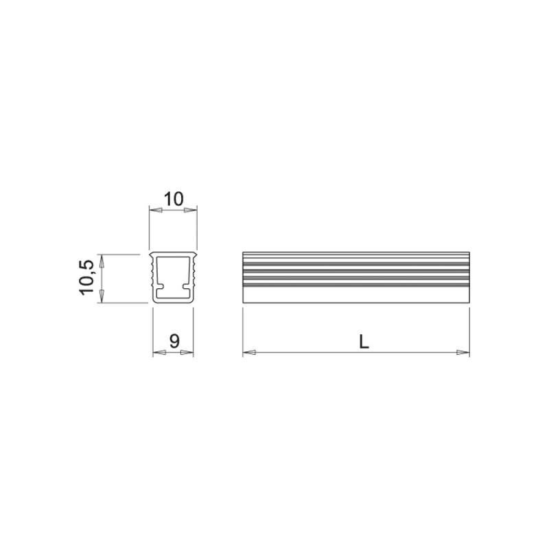 LED-profil Beslag Design Apex med Dekkglass