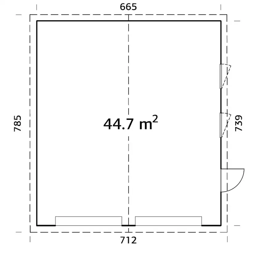 Dobbel Garasje Palmako Andre 49,1 m2 uten Port