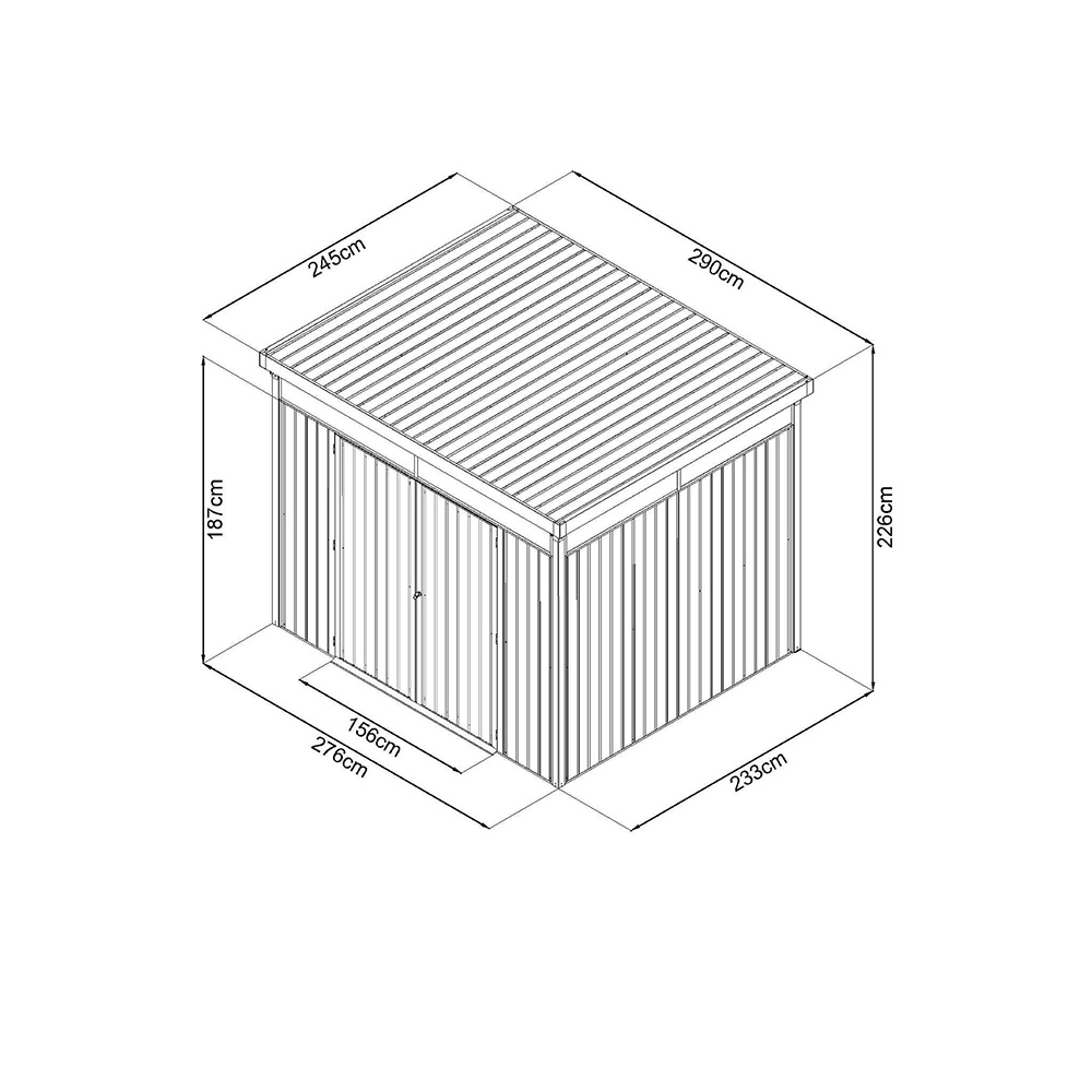Drivhus Metalcraft 24m² Stålramme & Plastdeksel