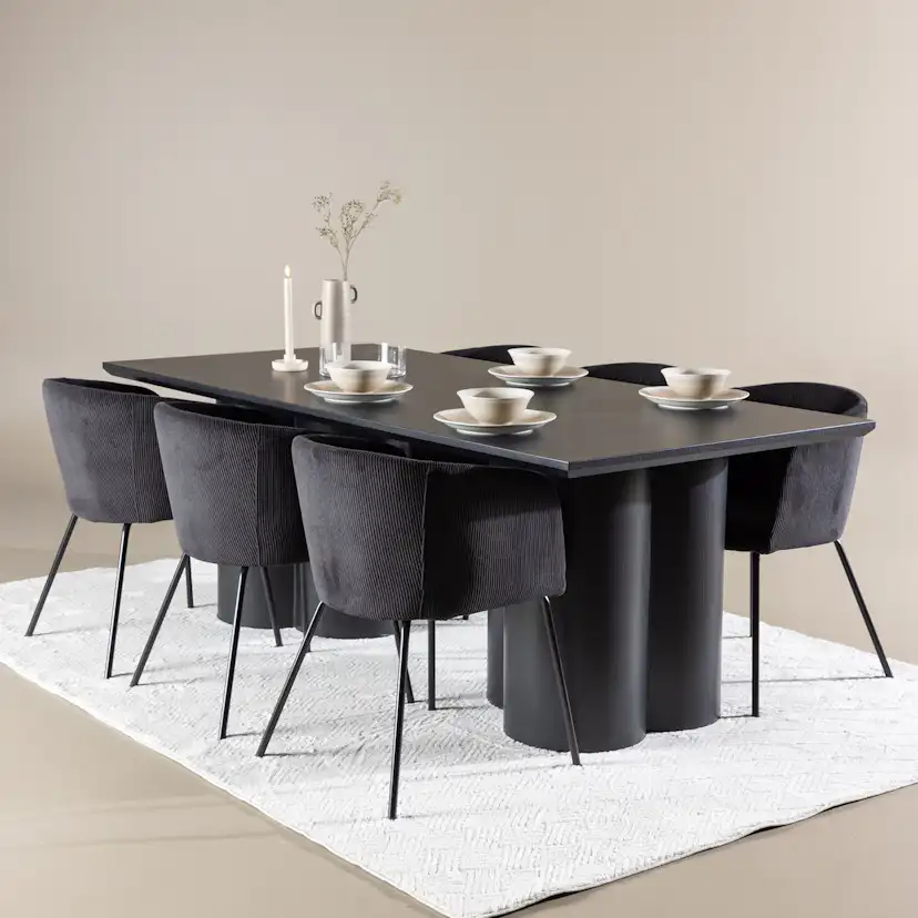 Spisegruppe Venture Home Olivia 210 med 6 stk Berit Stoler
