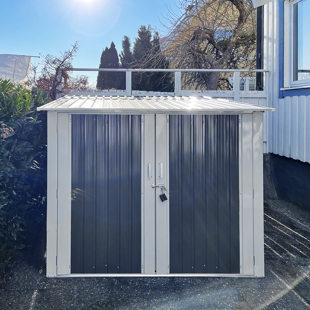 Sykkelskur Metalcraft 4,2m² Låsbart for Utendørsbruk