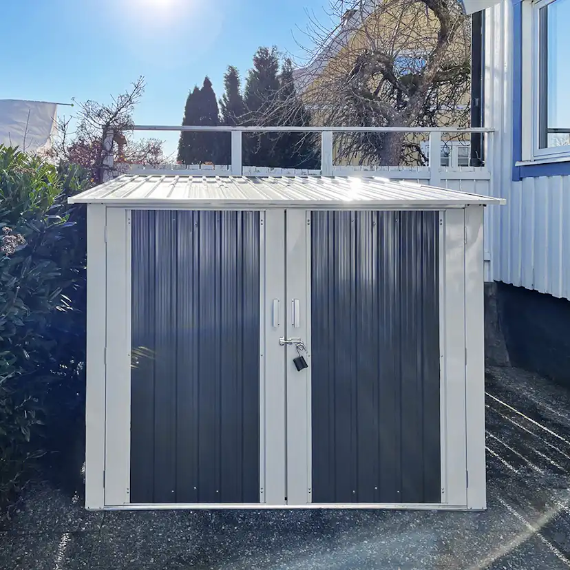 Sykkelskur Metalcraft 4,2m² Låsbart for Utendørsbruk
