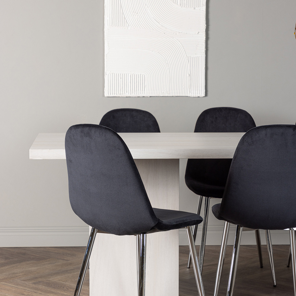 Spisegruppe Venture Home Olga med 6 Polar Fløyel Stoler
