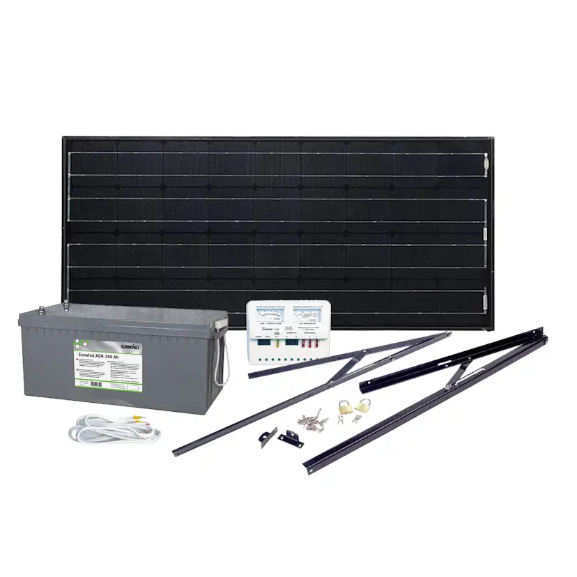 Solcelleanlegg Sunwind 100W AGM 260At