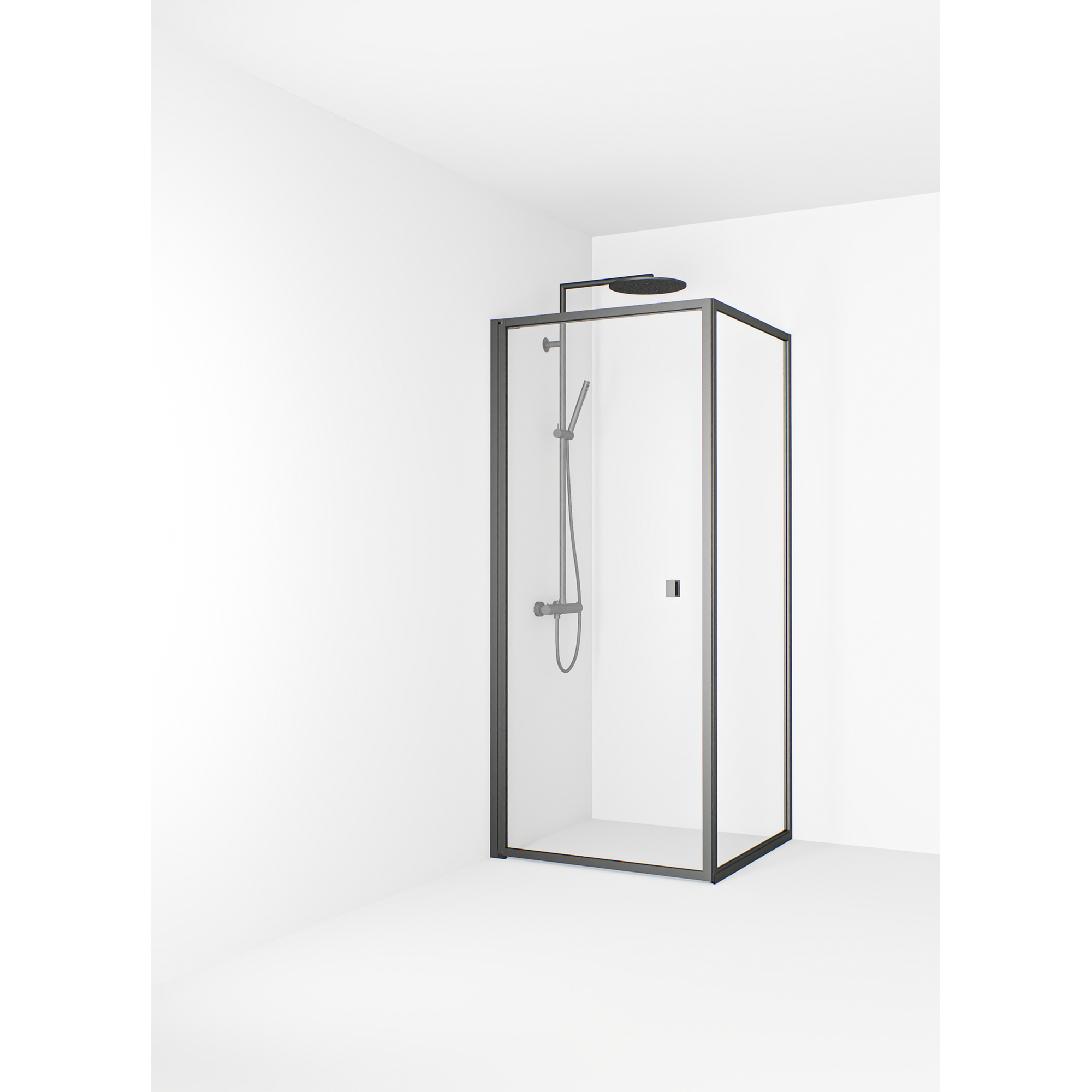 Empire Swing 89x89 Gun metal Klarglas Utan spröjs 900x900 mm