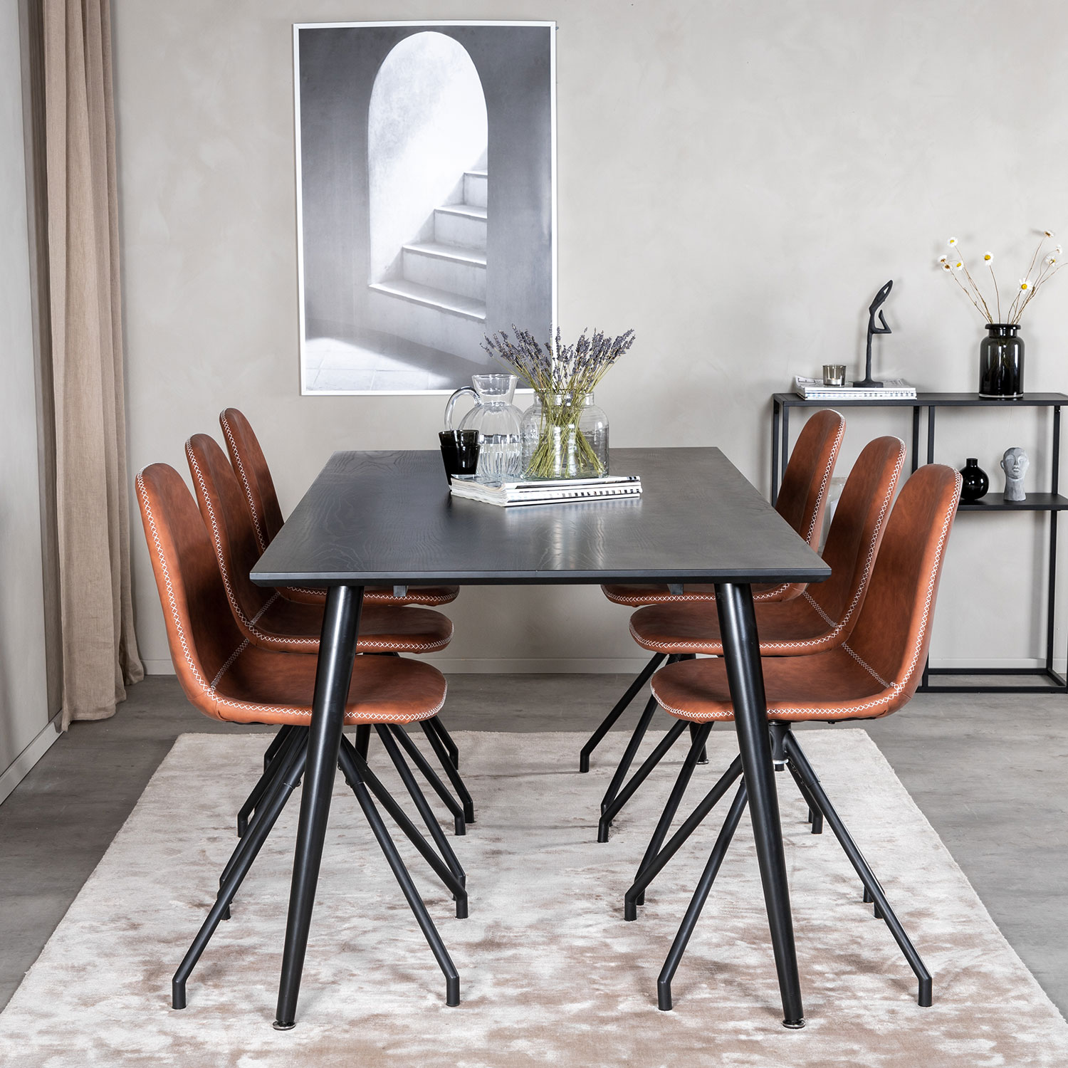 Spisegruppe Venture Home Dipp med 6 Polar Spin Stoler