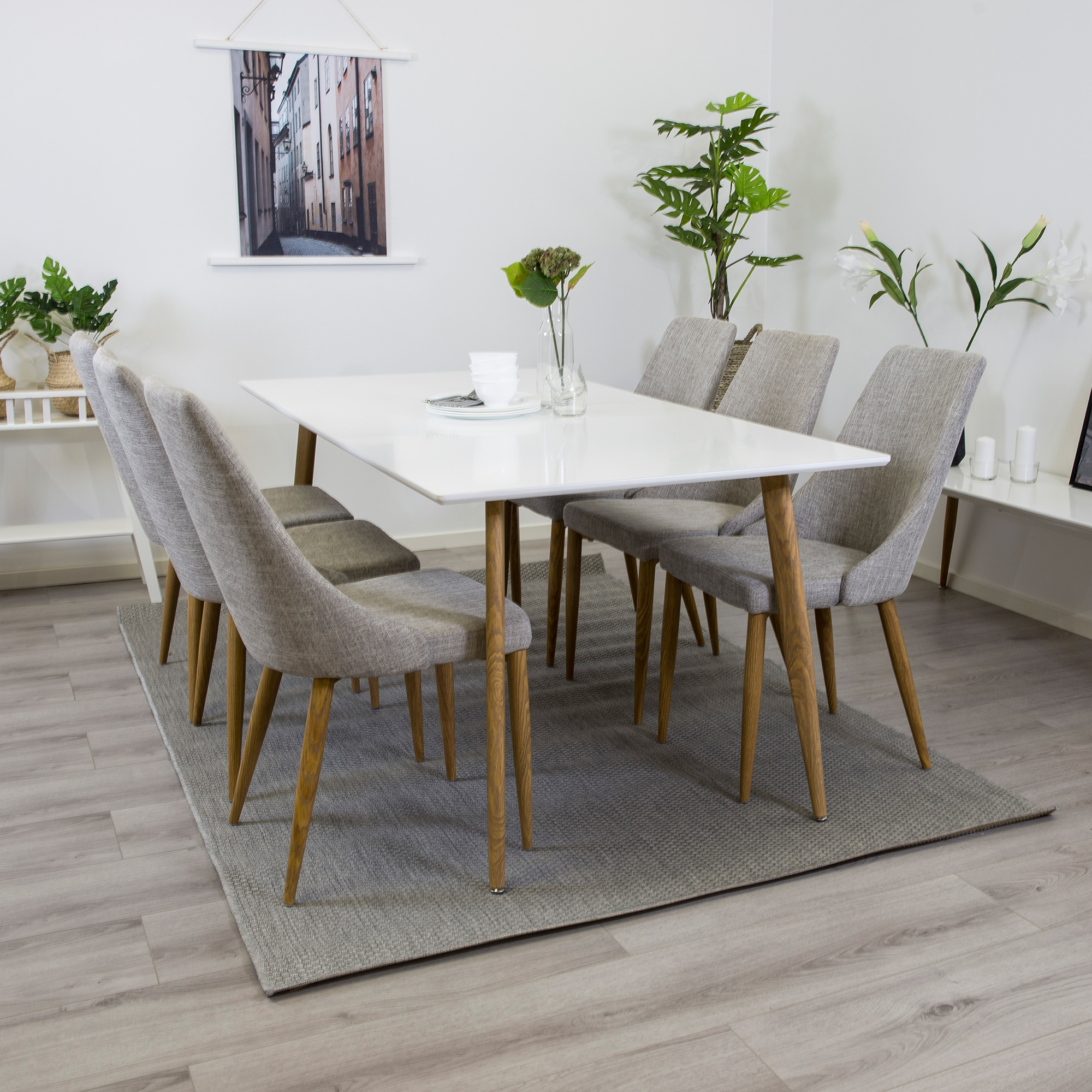 Spisegruppe Venture Home Pobbie med 6 Laura Stoler