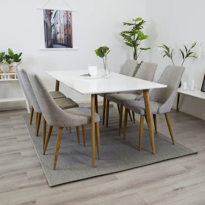 Spisegruppe Venture Home Pobbie med 6 Laura Stoler