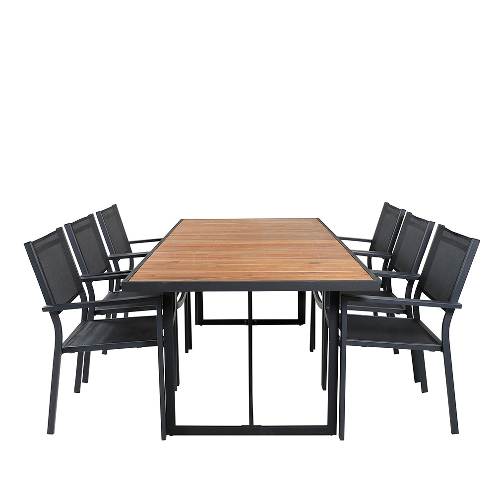 Spisegruppe Venture Home King med 6 Curz Stablebare Spisestoler