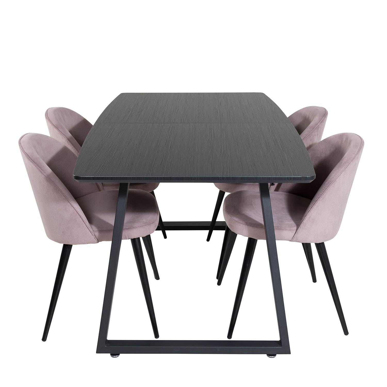 Spisegruppe Venture Home Ina med 4 Valentina Stoler Manchester