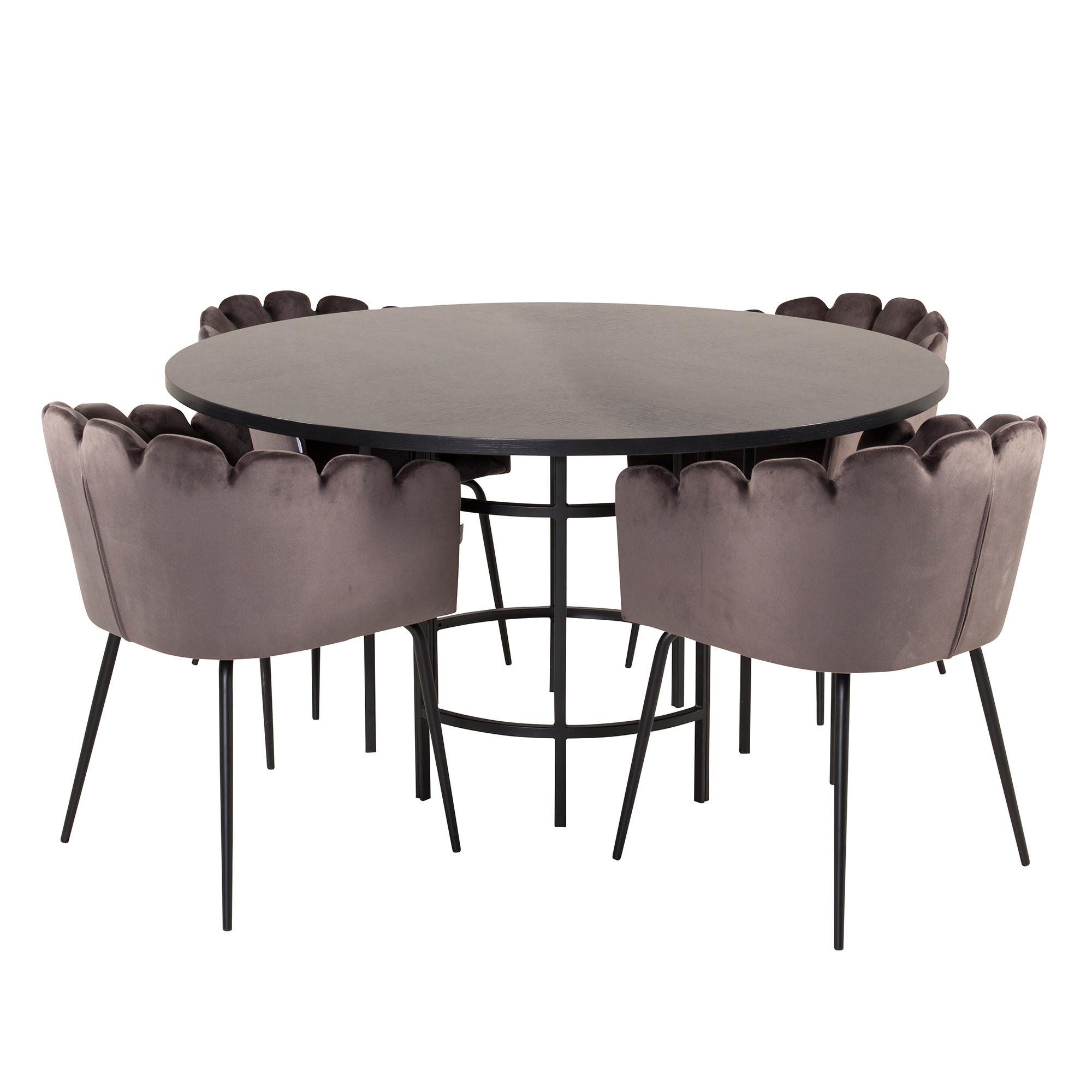 Spisegruppe furniture/fashion Copenhagen med 4 Grå Limhamn Stoler