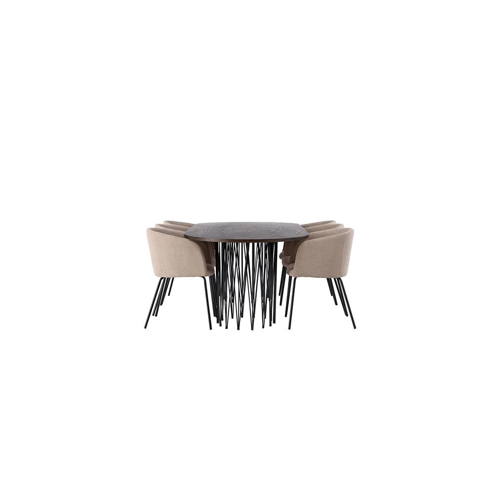 Spisegruppe furniture/fashion Stone med 6 Berit Stoler