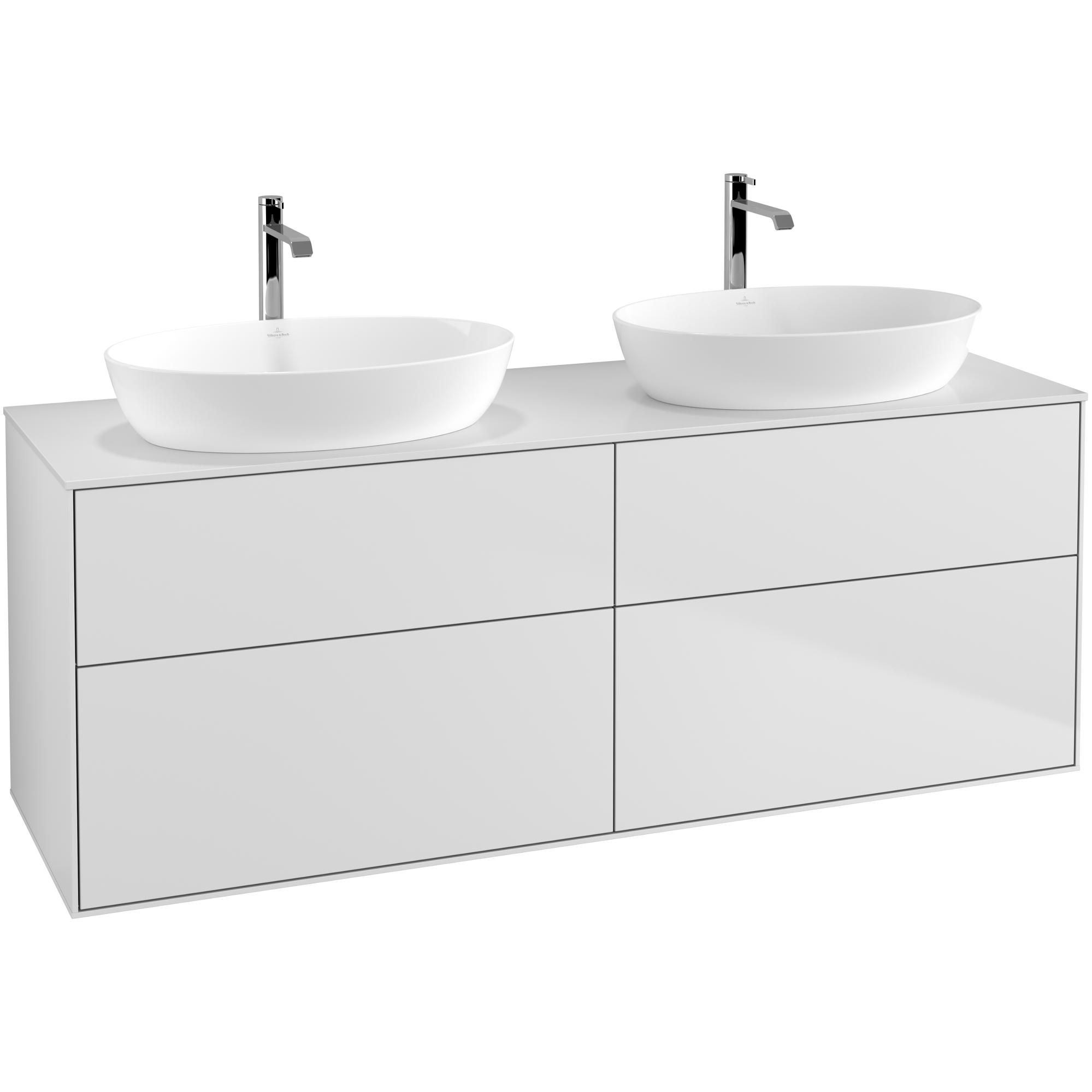 Tvättställsskåp Villeroy & Boch Finion med 4 Lådor och Bänkskiva för Två Fristående Tvättställ från Artis & Collaro | badrum - badrumsmobler - tvattstallsskap-och-kommod | KakelKungen