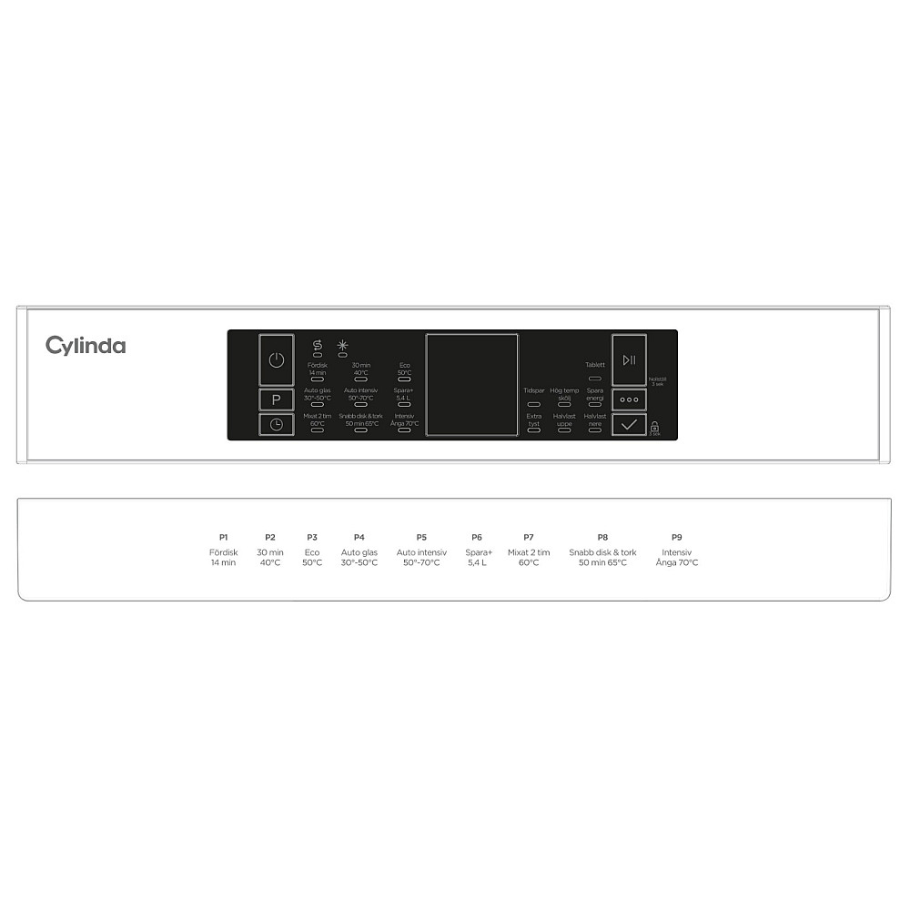 Integrert Oppvaskmaskin Cylinda DM4405C 45 cm Energibesparende
