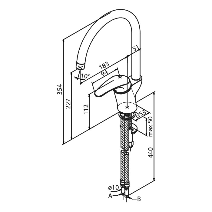 Vaskebenk Nordic Tech NTB 5 med Kjøkkenbatteri Damixa Space