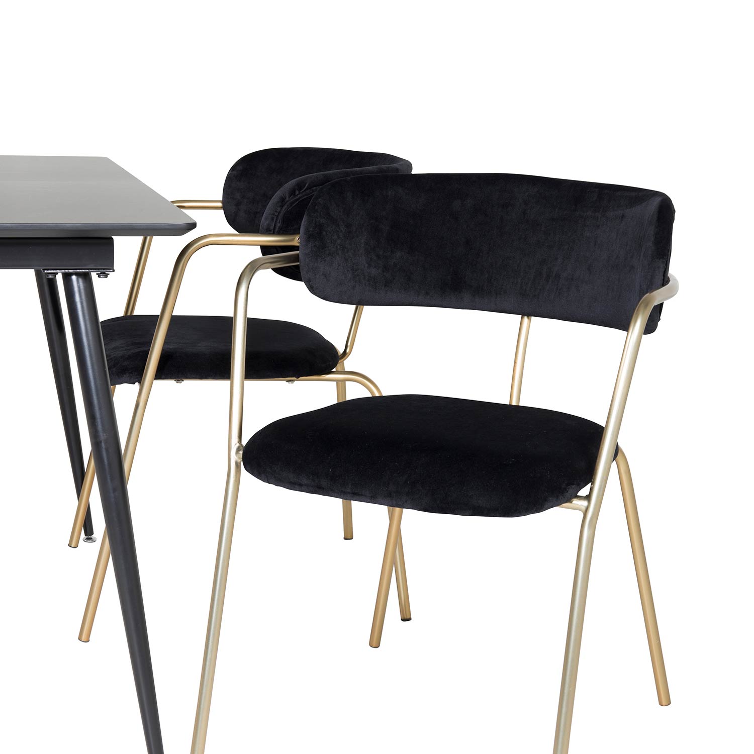 Spisegruppe Venture Home Silvia med Innleggsplate og 4 Aris Karmstoler