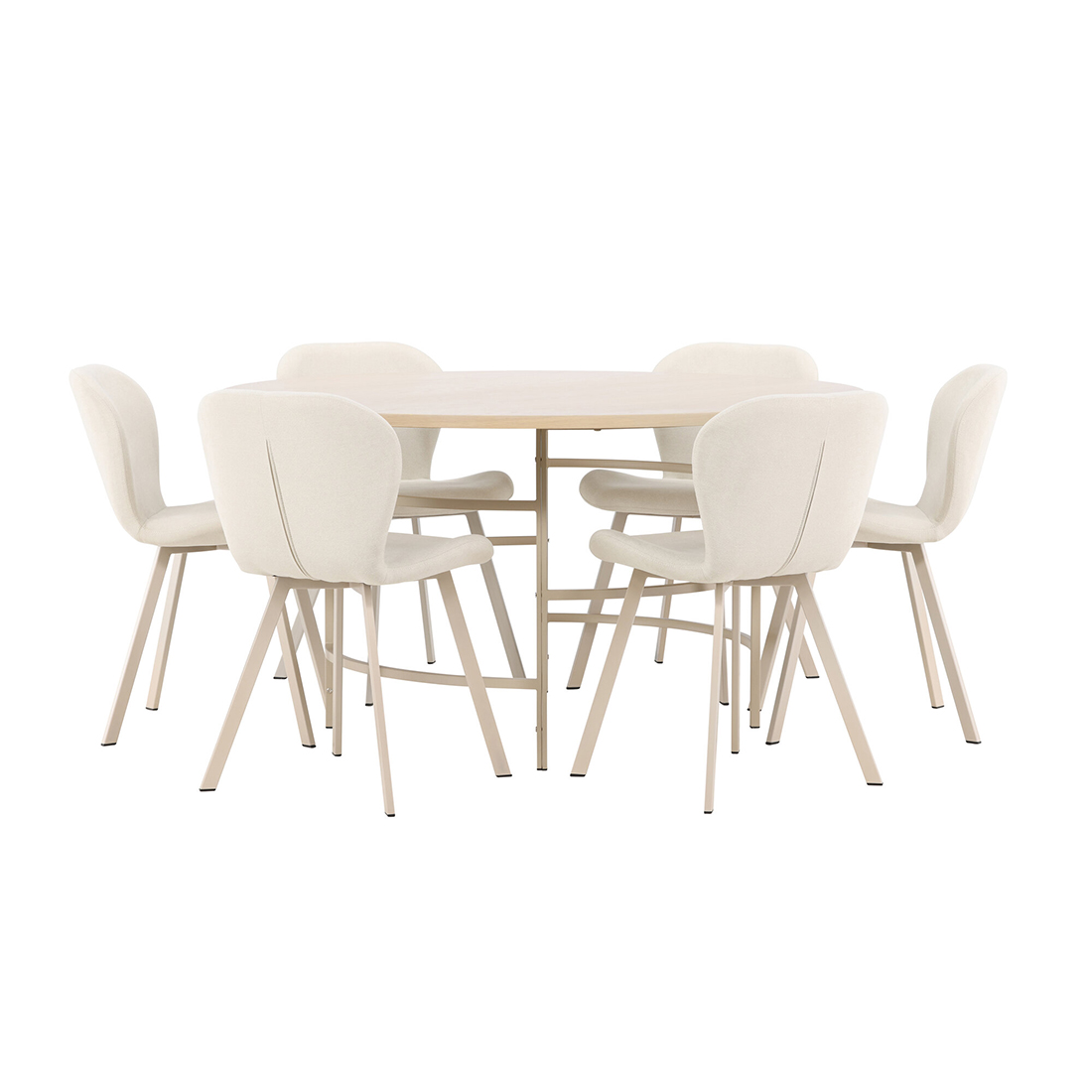 Spisegruppe Venture Home Copenhagen Ø140 cm med 6st Lilja Spisestoler