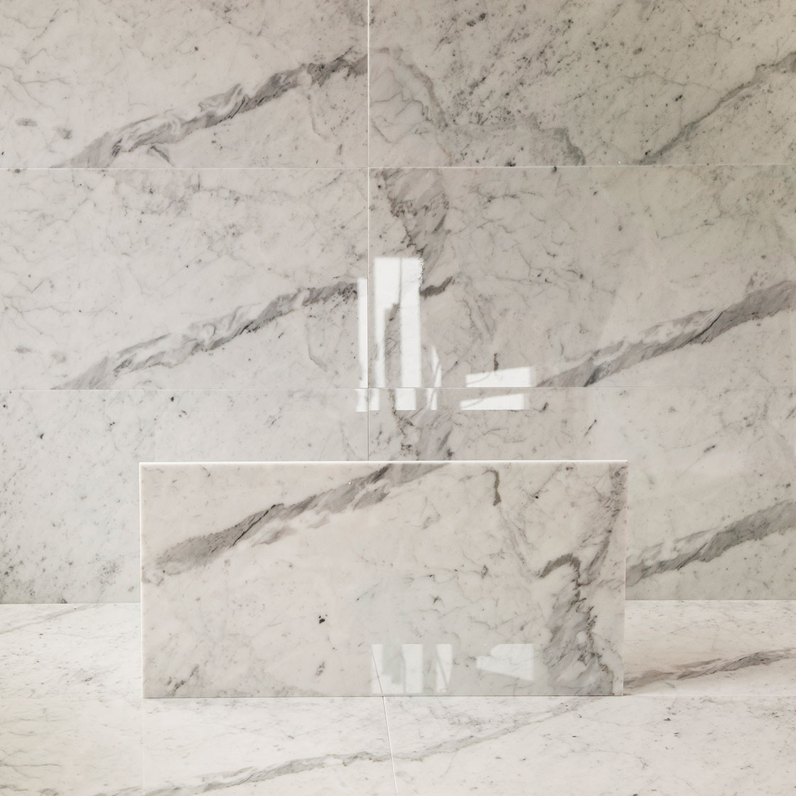 Marmor Arredo Carrara C Polert Hvit 30x60 cm