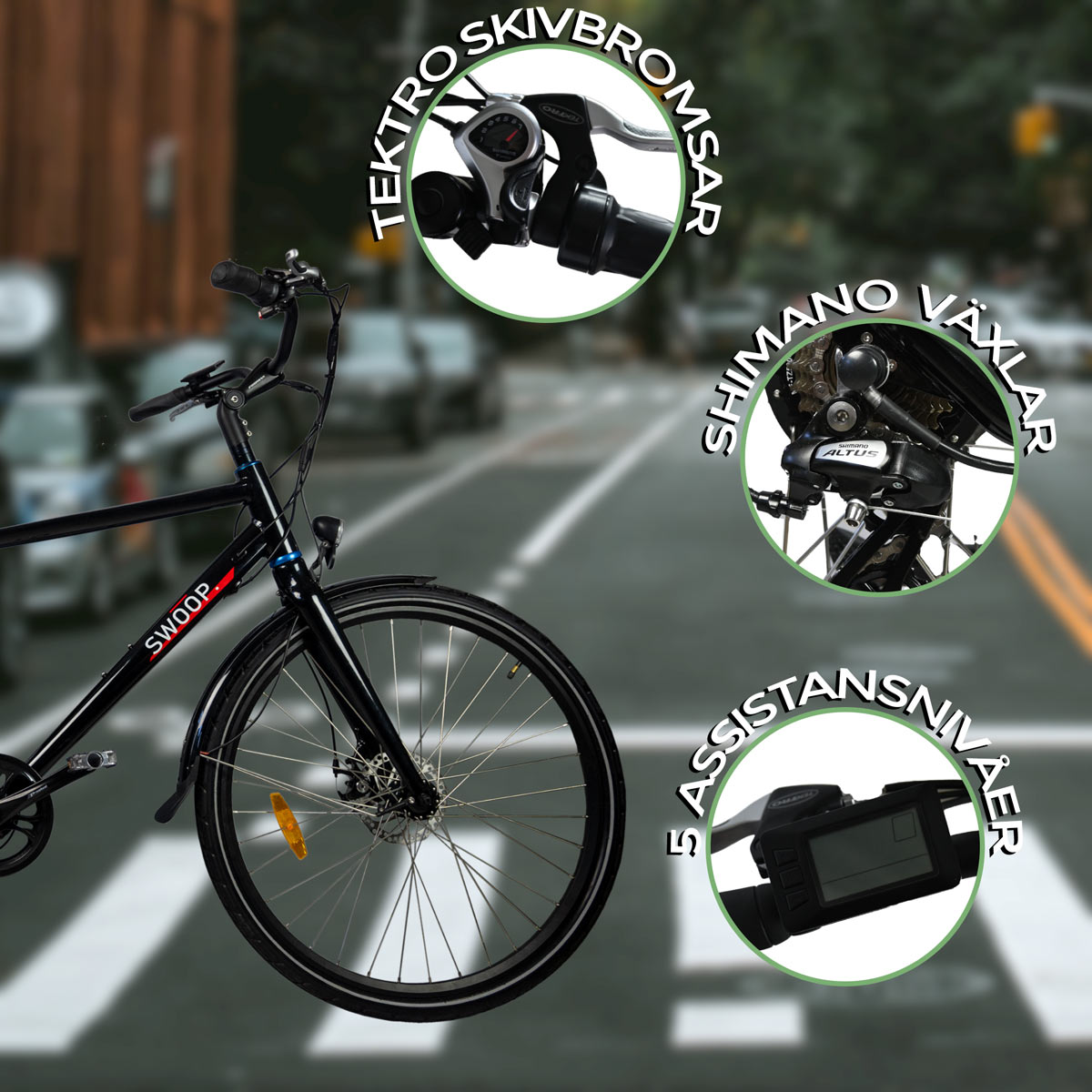 El-sykkel Swoop City, herre 28"