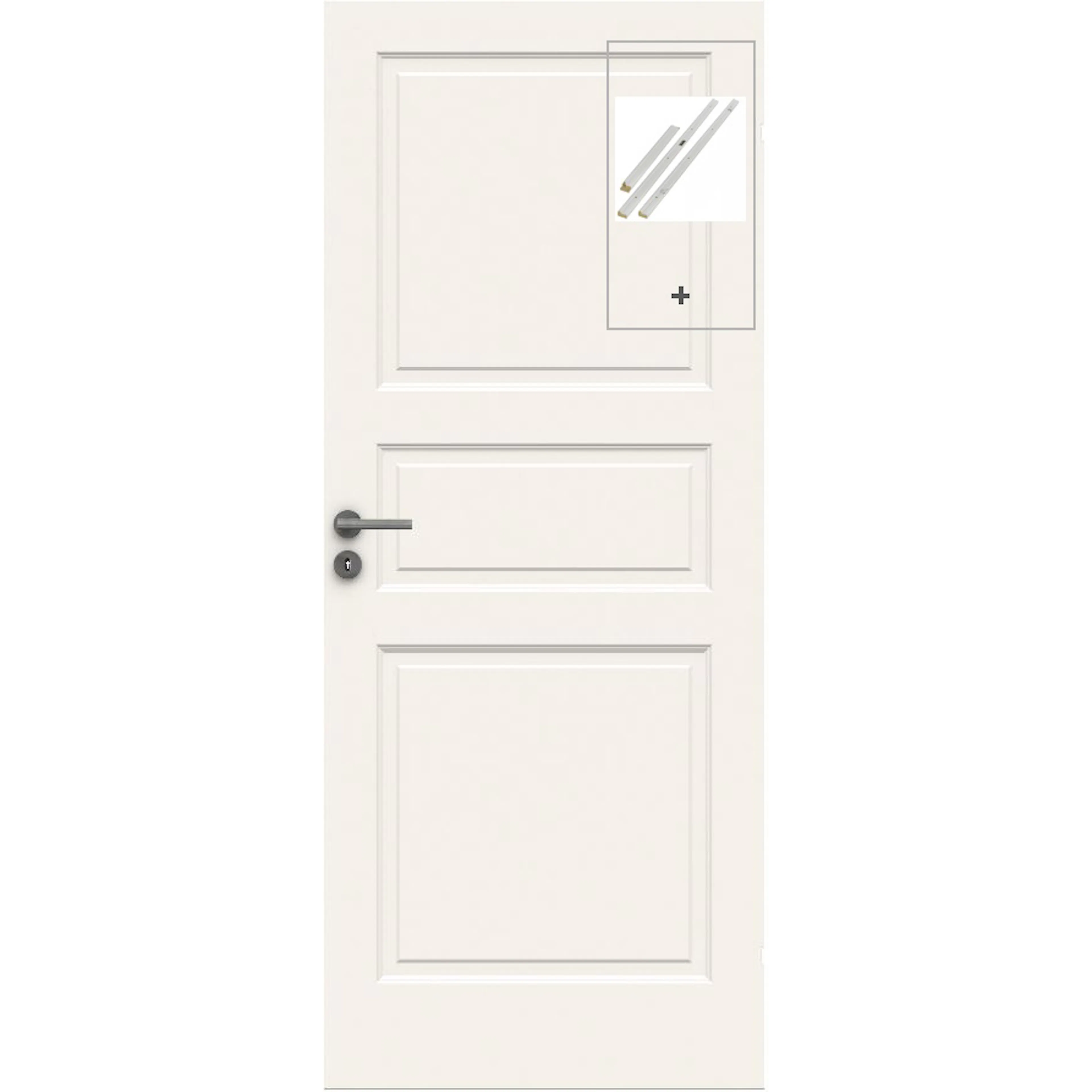 DØRBL STYLE 03 7X21 KLASSISK HVIT med Karmsett BxH: 70x210 (dørbladmål: 62,5x204), Klassisk Hvit S0500-N