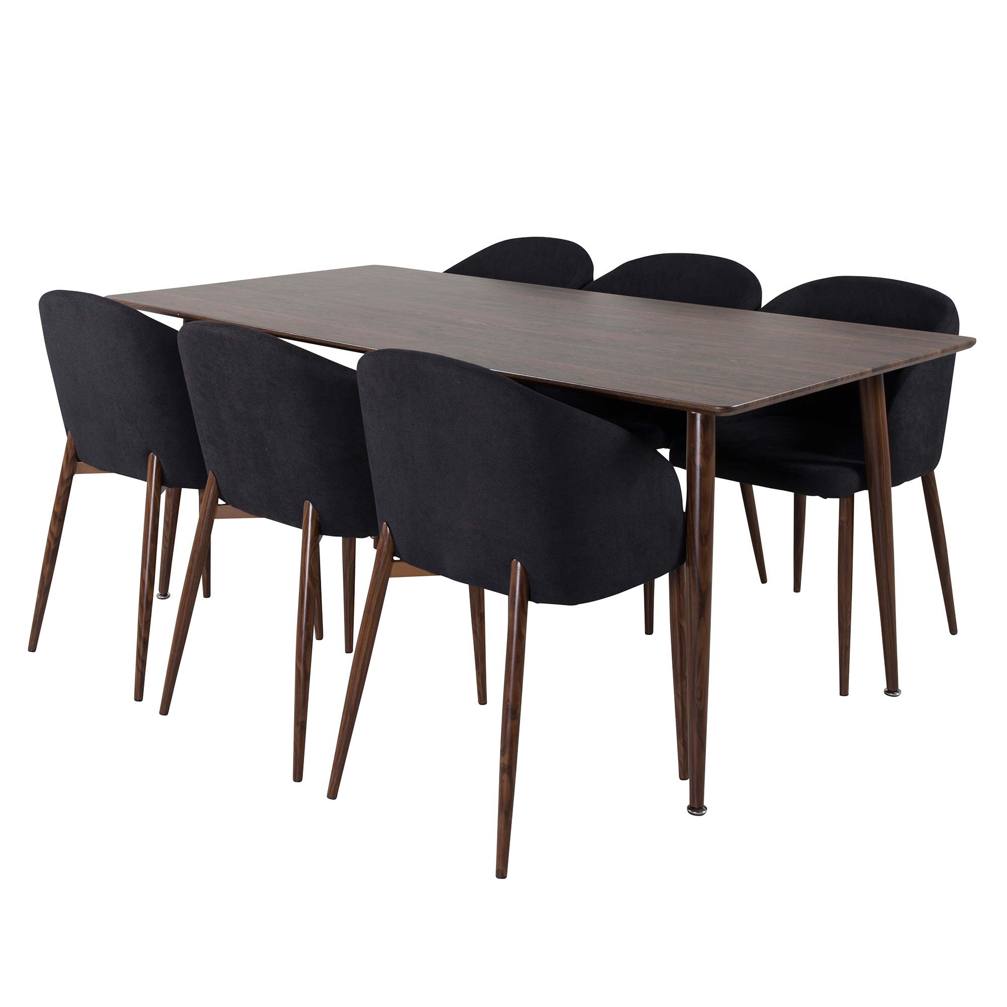 Spisegruppe Venture Home Pobbie med 6 Archie Stoler Polyester