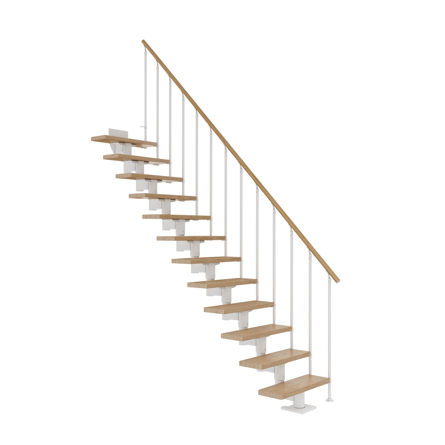 CORK ek steg rak vit CLASSIC II räcke 13T Hvit, L: 2560 mm, Maks Takhøyde: 2590-3150, Antall Trinn: 13 stk