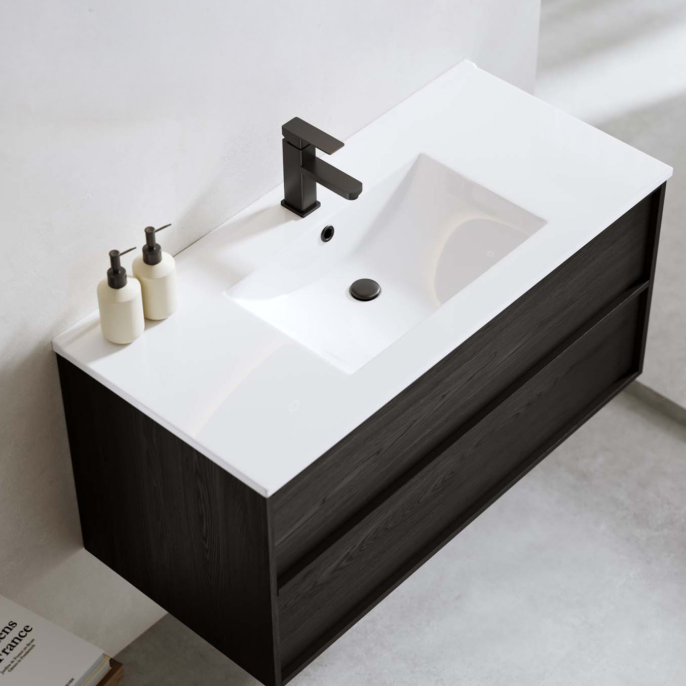 Tvättställsskåp Bathlife Charm med Tvättställ och Spegel Skina