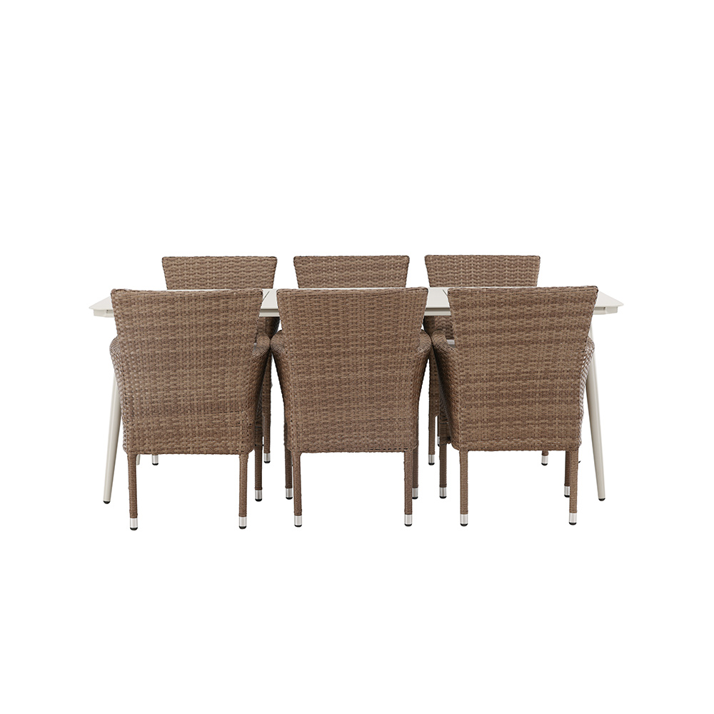 Spisegruppe Venture Home Lina Bord med 6 Malina Stoler