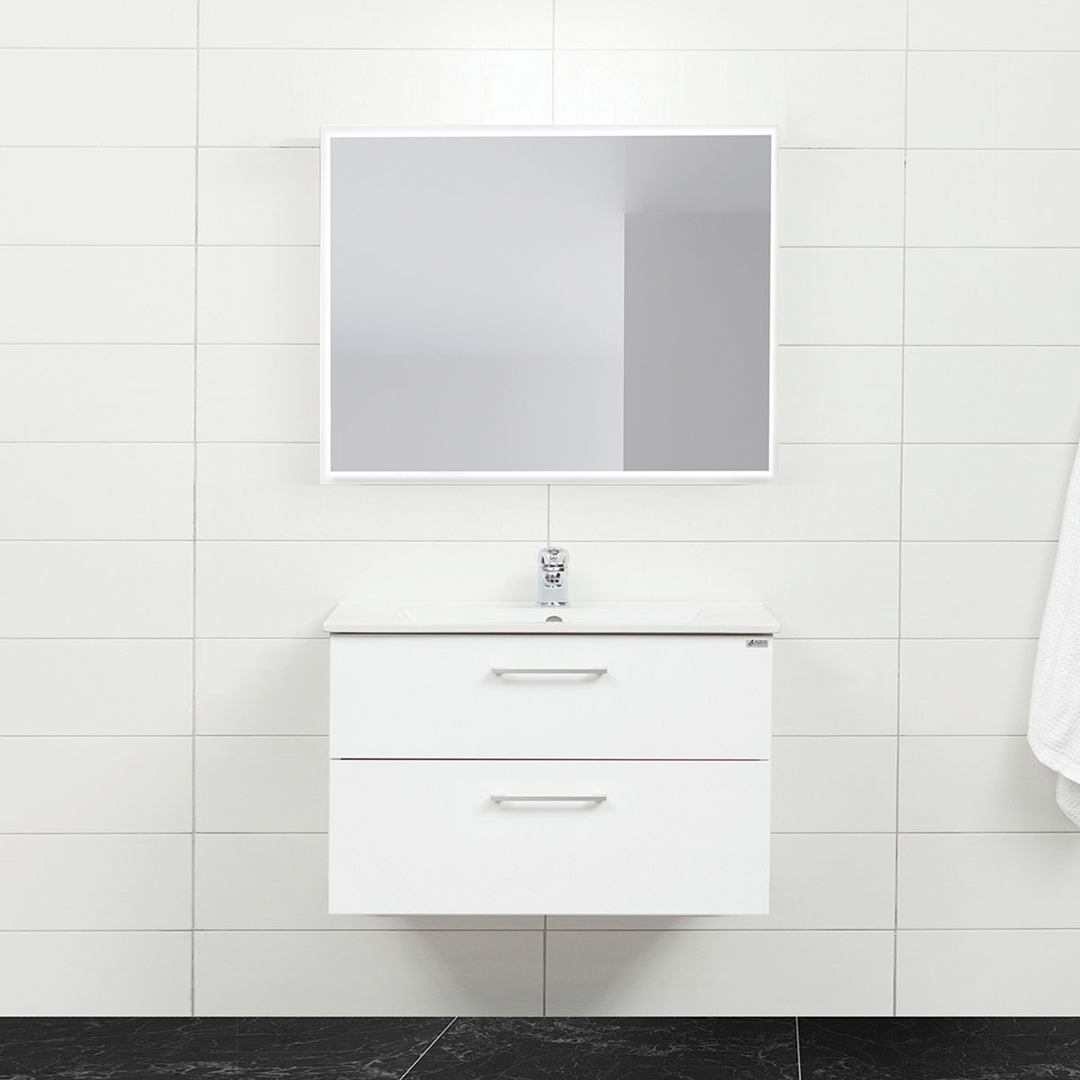 Tvättställsskåp 4AQUA Slim Med 2 Lådor