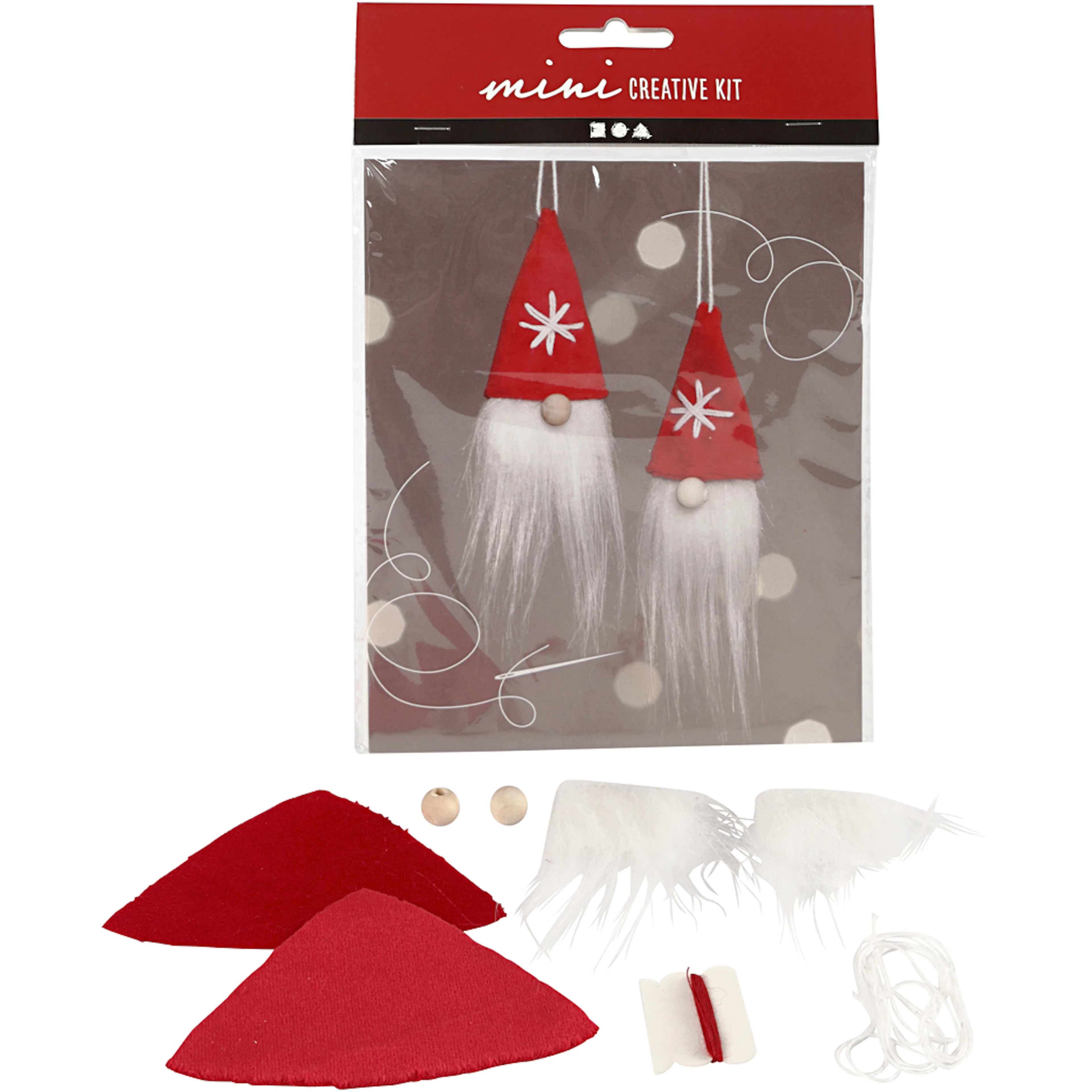 Materiellsett Creativ Company Mini DIY Kit med Hengende Nissefigurer 2 stk/1 sett