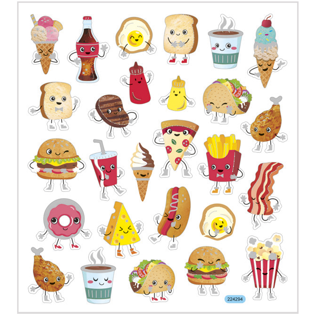 Klistremerker Creativ Company Fast Food 15x16,5 cm
