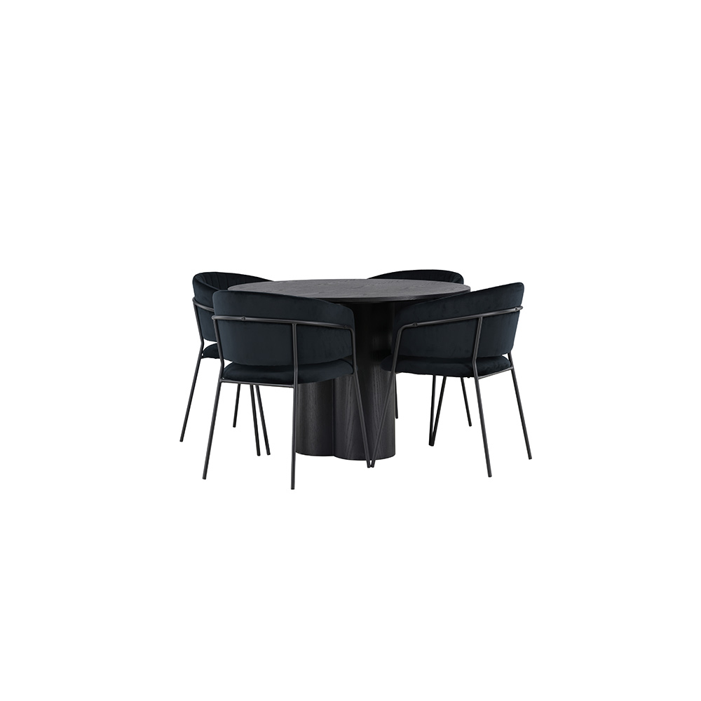 Spisegruppe Venture Home Olivia Ø110 cm med 4 stk Selma Stoler
