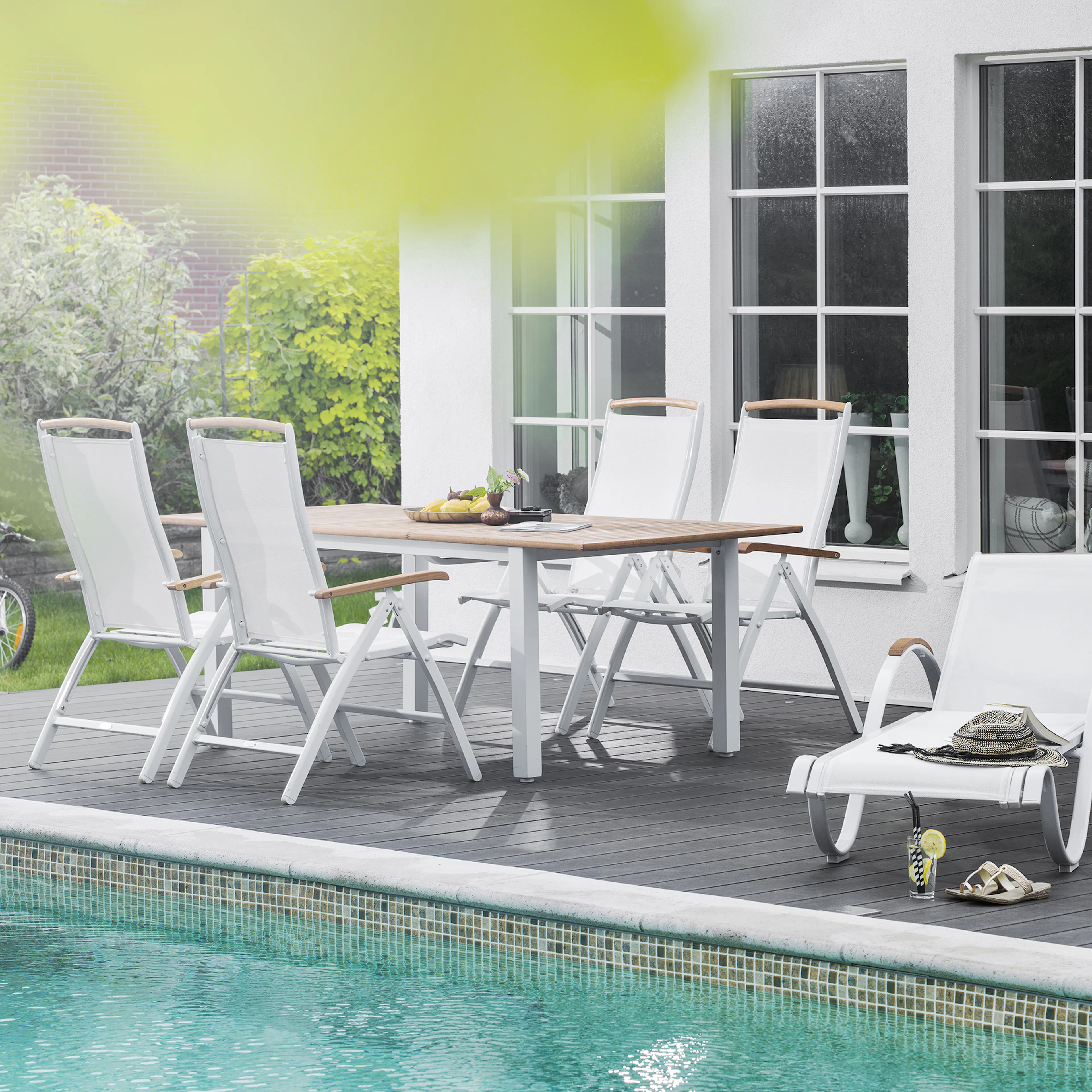 Spisegruppe Hillerstorp Nydala 96x150-200 cm med 4stk Posisjonsstoler
