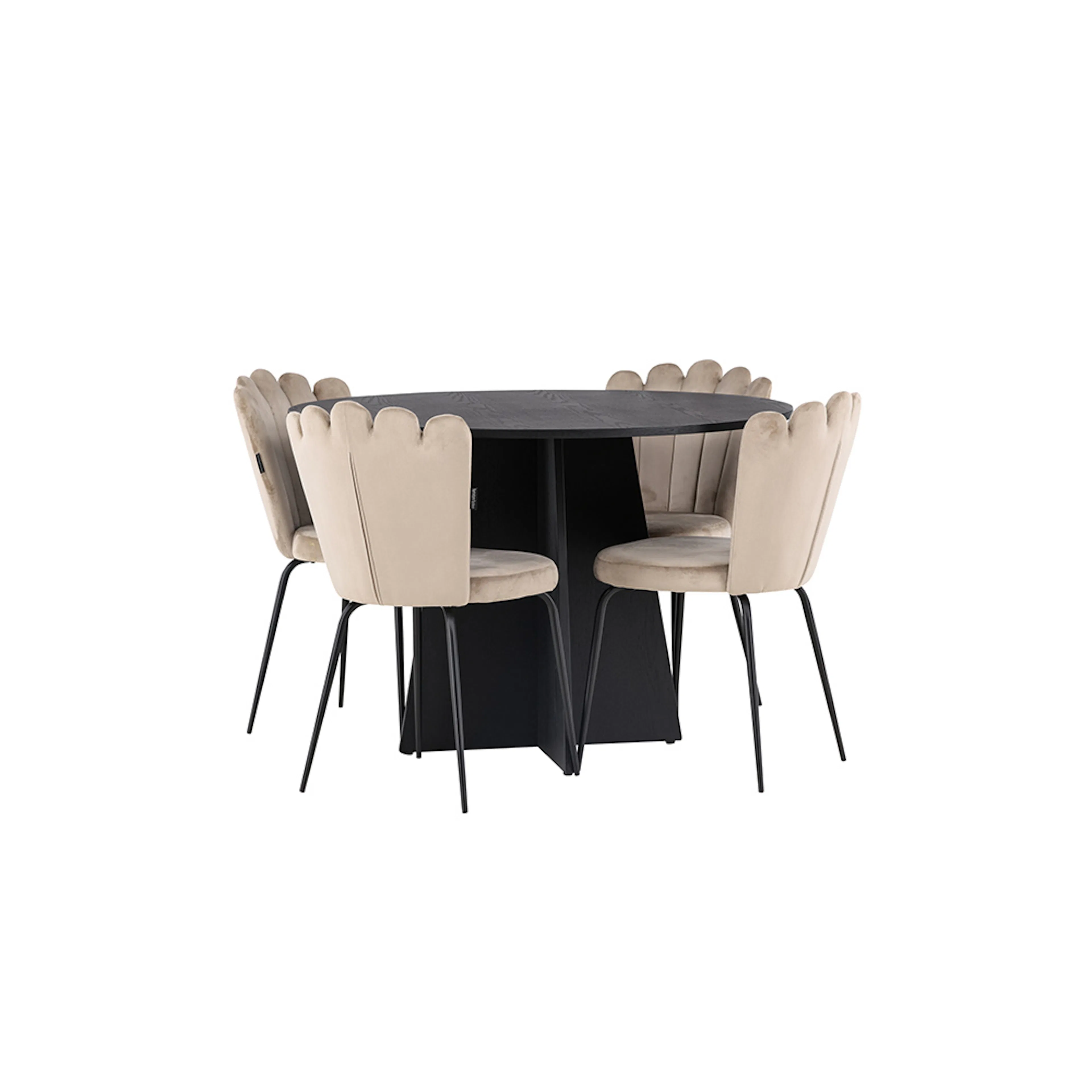 Spisegruppe Venture Home Bootcut Ø110 cm med 4 Limhamn Light Stoler