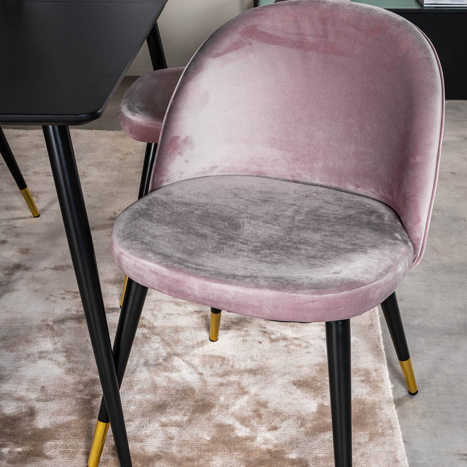 Spisegruppe Venture Home Silvia med Innleggsplate og 4 Valentina Stoler