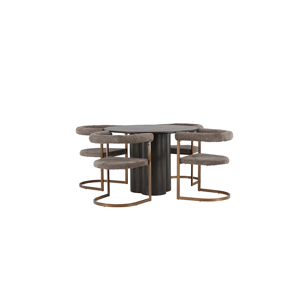 Spisegruppe Venture Home Olivia Ø110 cm med 4 stk Morning Stoler