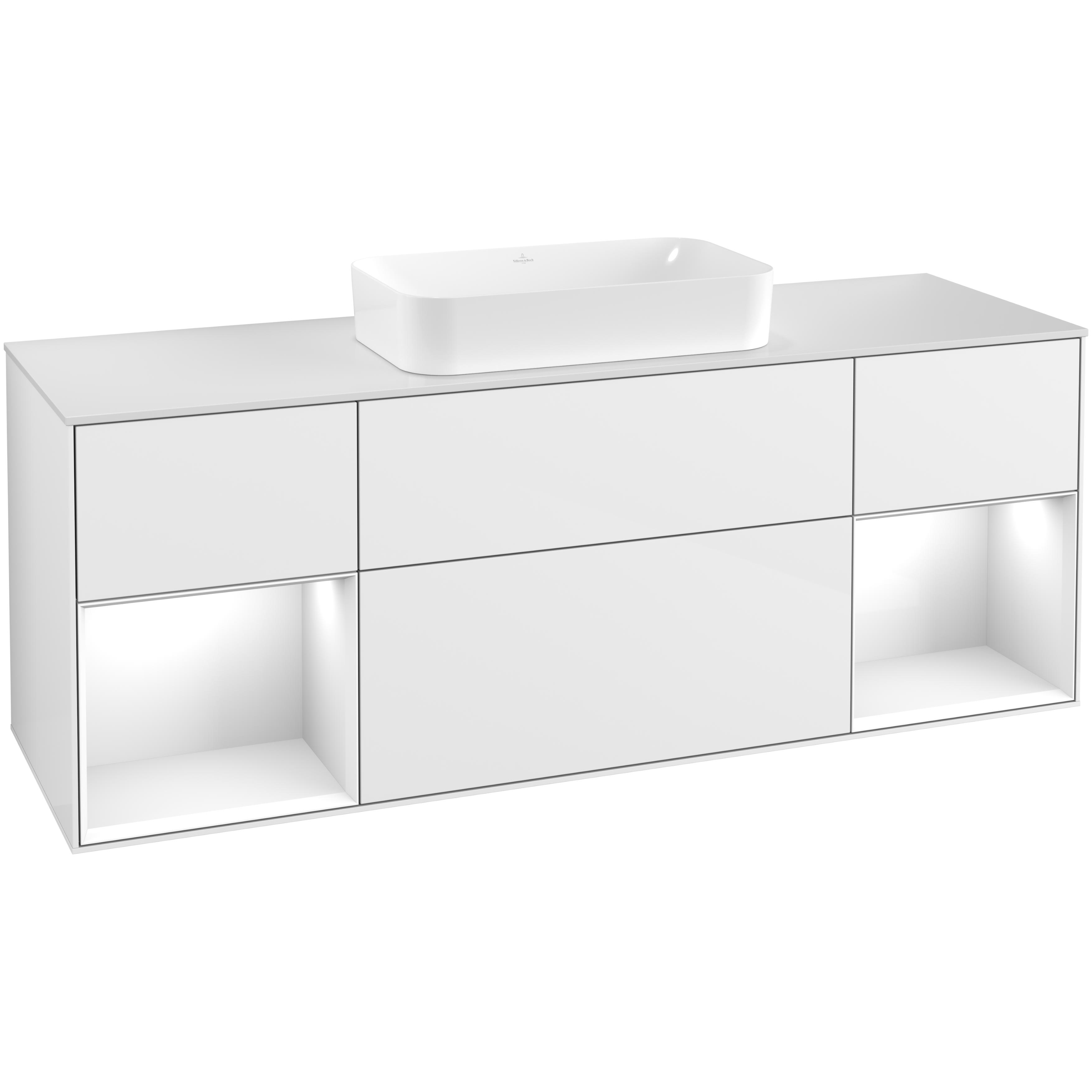 Tvättställsskåp Villeroy & Boch Finion med Två Hyllor och Bänkskiva för Fristående Tvättställ
